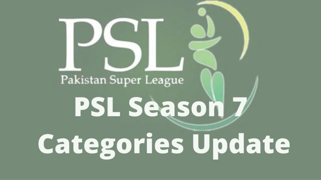 PSL Season 7 Players Categories Updates