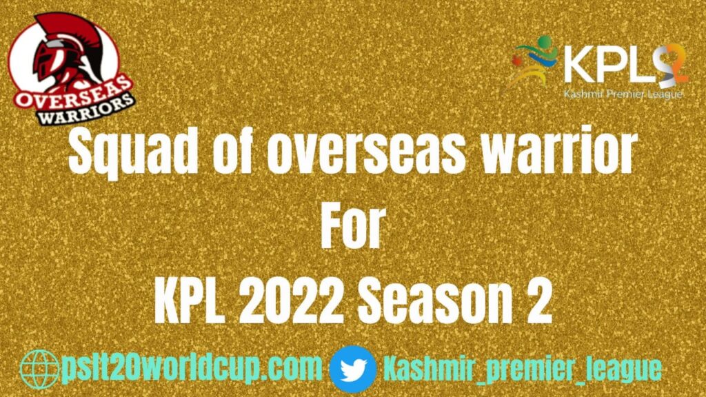 Overseas Warriors Squad For KPL 2022