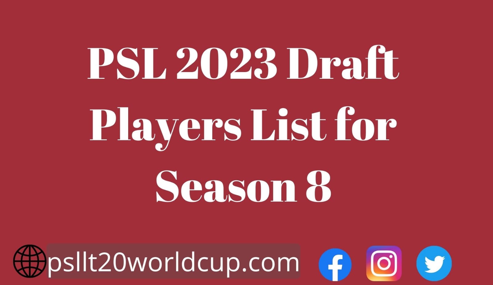 PSL 2023 Draft Players List