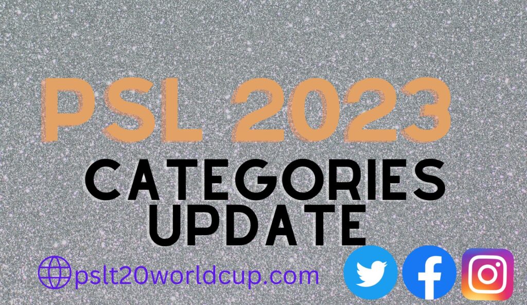 PSL 2023 Local Players Categories Renewed